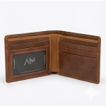 محفظة رجالي جلد طبيعي بقري ثنائي اللون – صناعة يدوية مصرية بتقفيل فاخر لون هافان