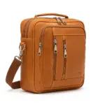 شنطة جلد طبيعي رجالي متعددة الجيوب – صناعة يدوية مصرية بتقفيل فاخر هافان