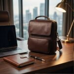 شنطة جيب وسوتة امامية ٢٠٢٦  من جلد طبيعي صناعة يدوية مصرية 100٪ – تصميم عملي وفخامة تدوم لون بني