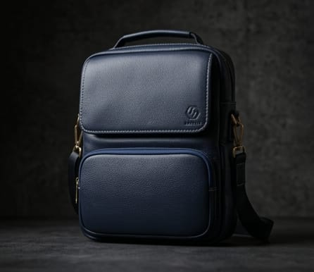 WhatsApp Image 2026-04-04 at 3.33.27 AM شنطة جيب وسوتة امامية ٢٠٢٦ من جلد طبيعي صناعة يدوية مصرية 100٪ – تصميم عملي وفخامة تدوم لون كحلي - الصورة 1