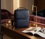 ⁦شنطة جيب وسوتة امامية ٢٠٢٦  من جلد طبيعي صناعة يدوية مصرية 100٪ – تصميم عملي وفخامة تدوم لون كحلي⁩ - الصورة ⁦3⁩